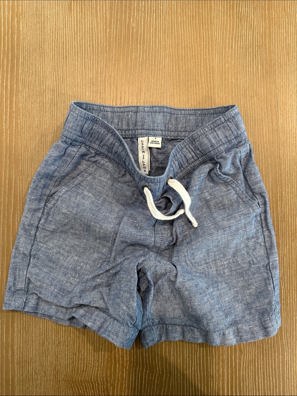 Janie and Jack Blue Chambray Casual Shorts with White Drawstring